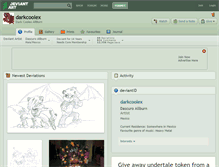 Tablet Screenshot of darkcoolex.deviantart.com