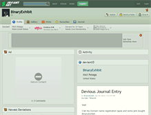 Tablet Screenshot of binaryexhibit.deviantart.com