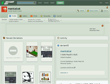 Tablet Screenshot of manicalcat.deviantart.com