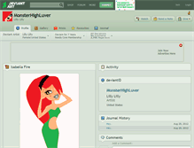 Tablet Screenshot of monsterhighluver.deviantart.com