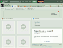 Tablet Screenshot of lonefox.deviantart.com