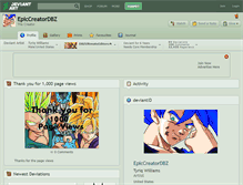 Tablet Screenshot of epiccreatordbz.deviantart.com