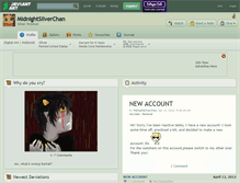 Tablet Screenshot of midnightsilverchan.deviantart.com