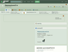 Tablet Screenshot of pokemonluver514.deviantart.com