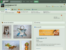 Tablet Screenshot of lionkinglover123.deviantart.com