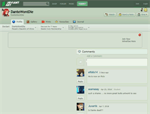 Tablet Screenshot of dantewontdie.deviantart.com