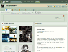Tablet Screenshot of creativelyinsanex.deviantart.com