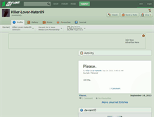 Tablet Screenshot of killer-lover-hater89.deviantart.com