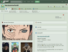 Tablet Screenshot of narutoanimefan80.deviantart.com