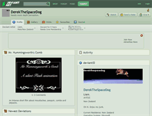 Tablet Screenshot of derekthespacedog.deviantart.com