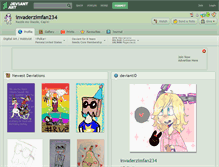 Tablet Screenshot of invaderzimfan234.deviantart.com