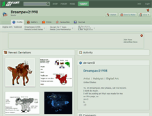 Tablet Screenshot of dreampaw21998.deviantart.com