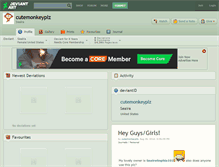 Tablet Screenshot of cutemonkeyplz.deviantart.com