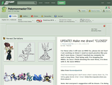 Tablet Screenshot of pokemonmaster704.deviantart.com