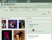 Tablet Screenshot of darknightmarewings.deviantart.com