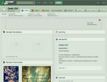Tablet Screenshot of geek-girl.deviantart.com