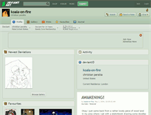 Tablet Screenshot of koala-on-fire.deviantart.com