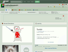 Tablet Screenshot of lustgodvampire91.deviantart.com