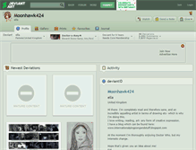 Tablet Screenshot of moonhawk424.deviantart.com