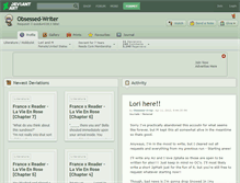 Tablet Screenshot of obsessed-writer.deviantart.com