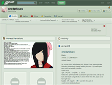 Tablet Screenshot of onedarkkura.deviantart.com