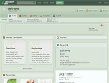 Tablet Screenshot of dark-eyez.deviantart.com