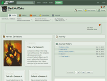 Tablet Screenshot of blackwolfzaku.deviantart.com