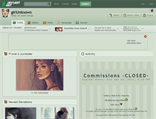 Tablet Screenshot of girlunknown.deviantart.com