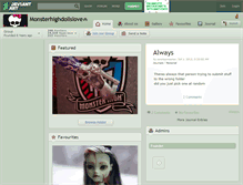 Tablet Screenshot of monsterhighdollslove.deviantart.com