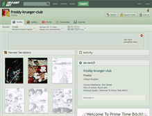 Tablet Screenshot of freddy-krueger-club.deviantart.com