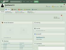 Tablet Screenshot of darkflame313.deviantart.com