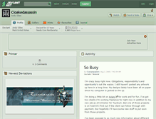Tablet Screenshot of cloakedassassin.deviantart.com