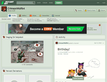 Tablet Screenshot of crimsonwolf64.deviantart.com