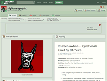 Tablet Screenshot of nightmarephynix.deviantart.com