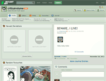 Tablet Screenshot of criticalvolume.deviantart.com