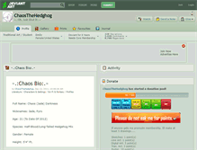 Tablet Screenshot of chaosthehedghog.deviantart.com