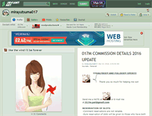 Tablet Screenshot of mirayutsuma017.deviantart.com