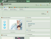 Tablet Screenshot of nobodyfreeze.deviantart.com