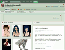 Tablet Screenshot of mychemicalromance01.deviantart.com