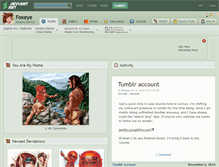 Tablet Screenshot of foxeye.deviantart.com