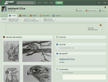 Tablet Screenshot of ladyhawk123ca.deviantart.com