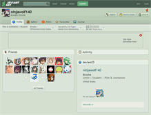 Tablet Screenshot of ninjawolf140.deviantart.com