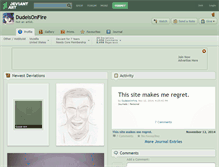 Tablet Screenshot of dudeisonfire.deviantart.com