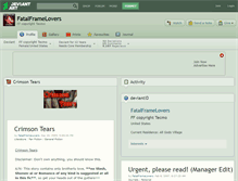 Tablet Screenshot of fatalframelovers.deviantart.com