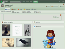 Tablet Screenshot of creatureart.deviantart.com