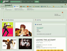 Tablet Screenshot of formula17.deviantart.com
