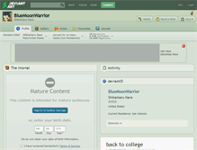 Tablet Screenshot of bluemoonwarrior.deviantart.com
