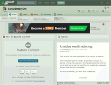 Tablet Screenshot of considerablydin.deviantart.com