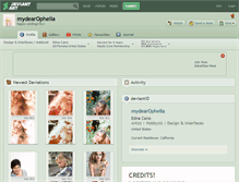 Tablet Screenshot of mydearophelia.deviantart.com
