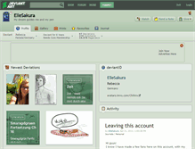 Tablet Screenshot of ellesakura.deviantart.com